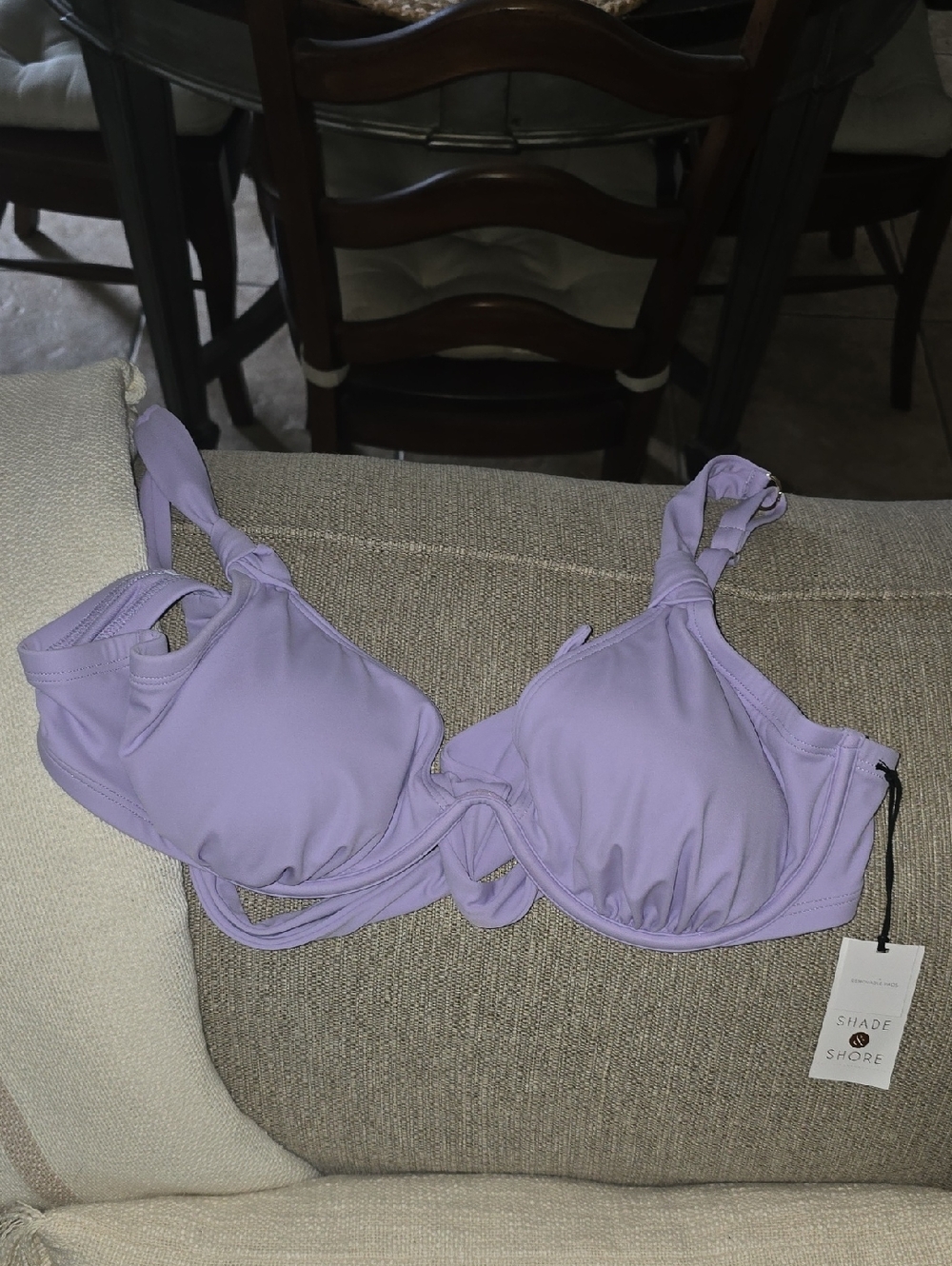BRAND NEW Shade & Shore Lilac Underwire Bikini Top - Light Purple 38D